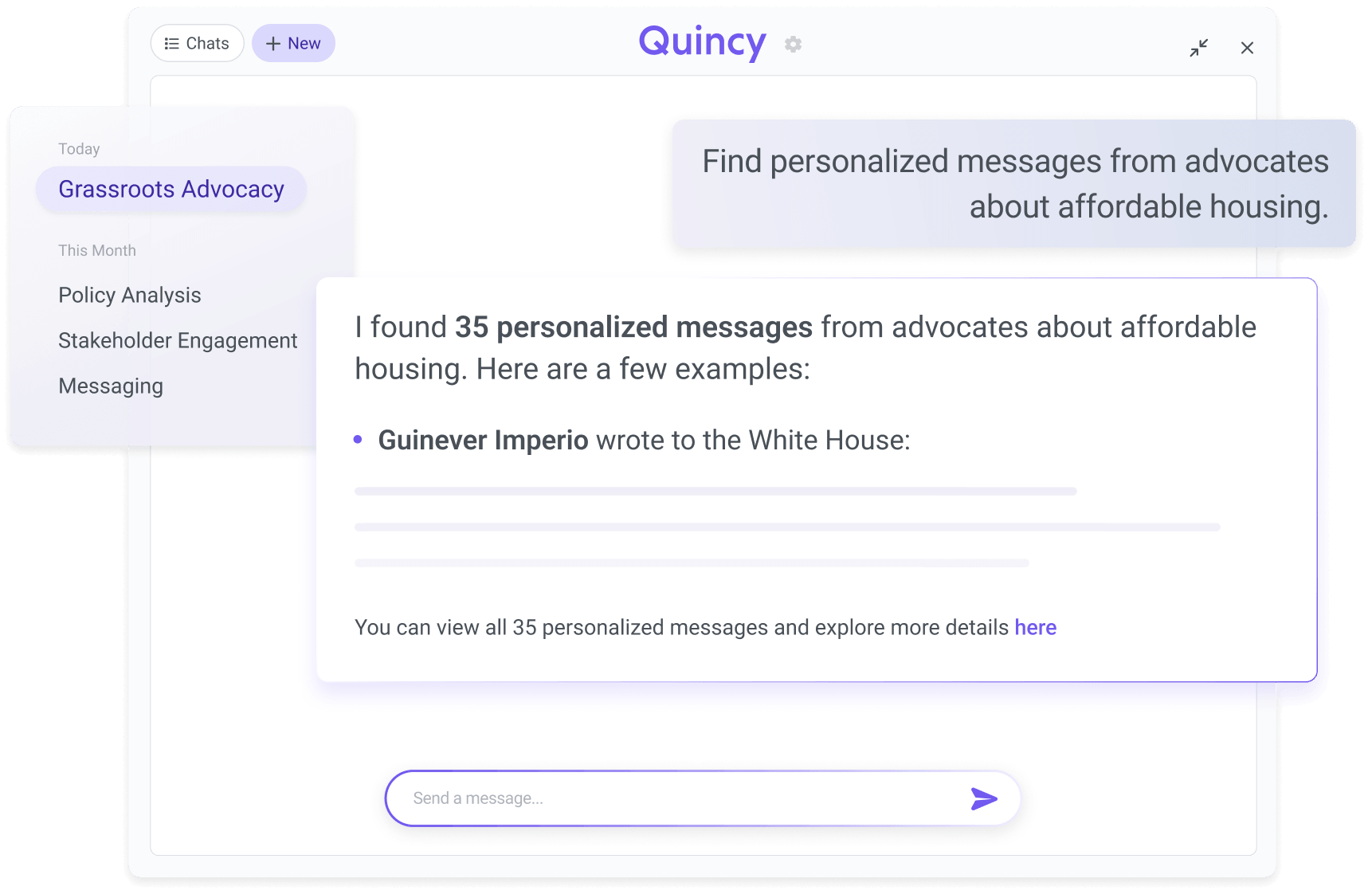 Quincy delivering personalized stories and real-time legislative intelligence