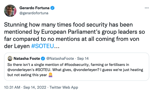 Screenshot of a tweet from Gerardo Fortuna