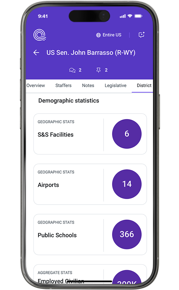 Footprint data in the Quorum mobile app for meeting prep