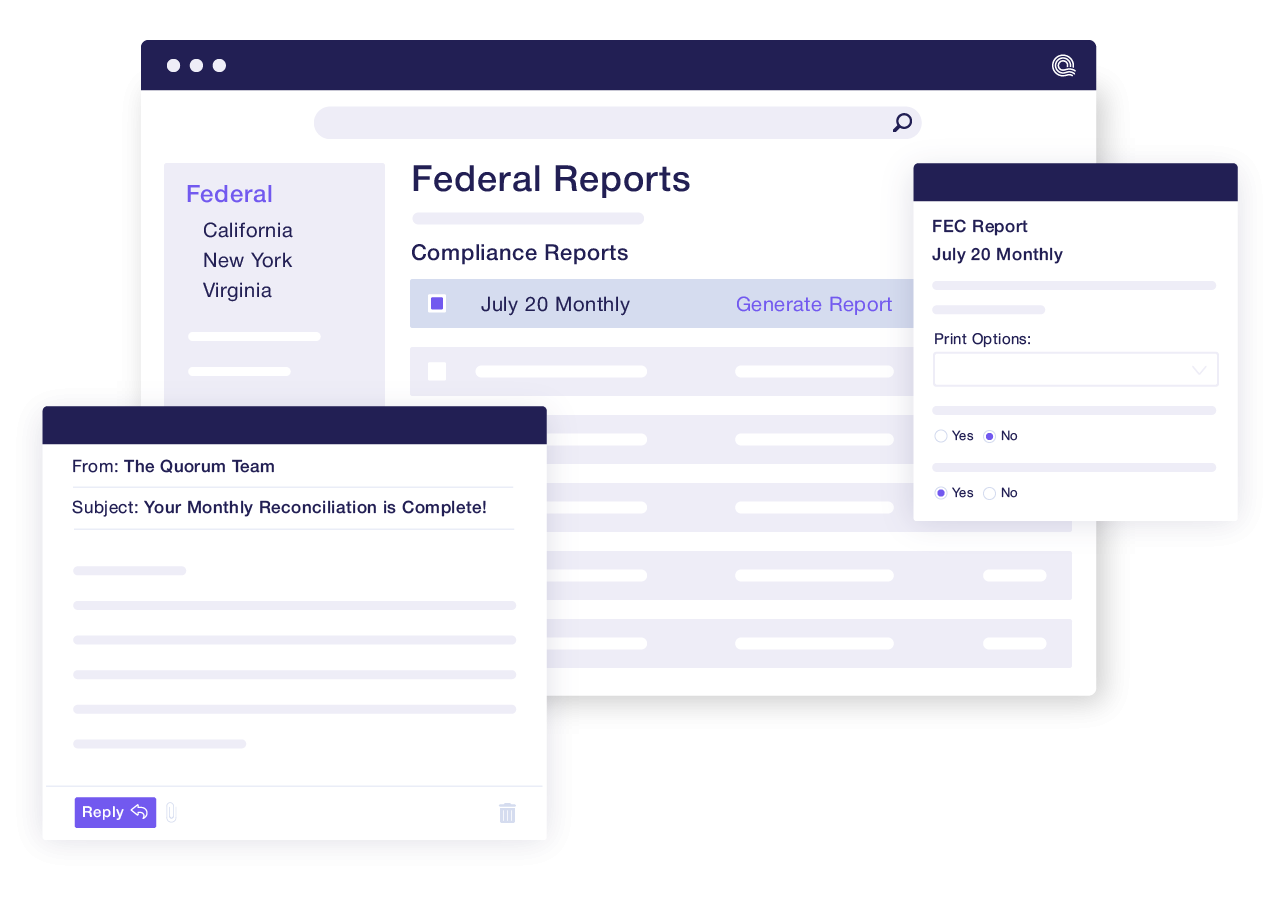 Quorum PAC compliance services management