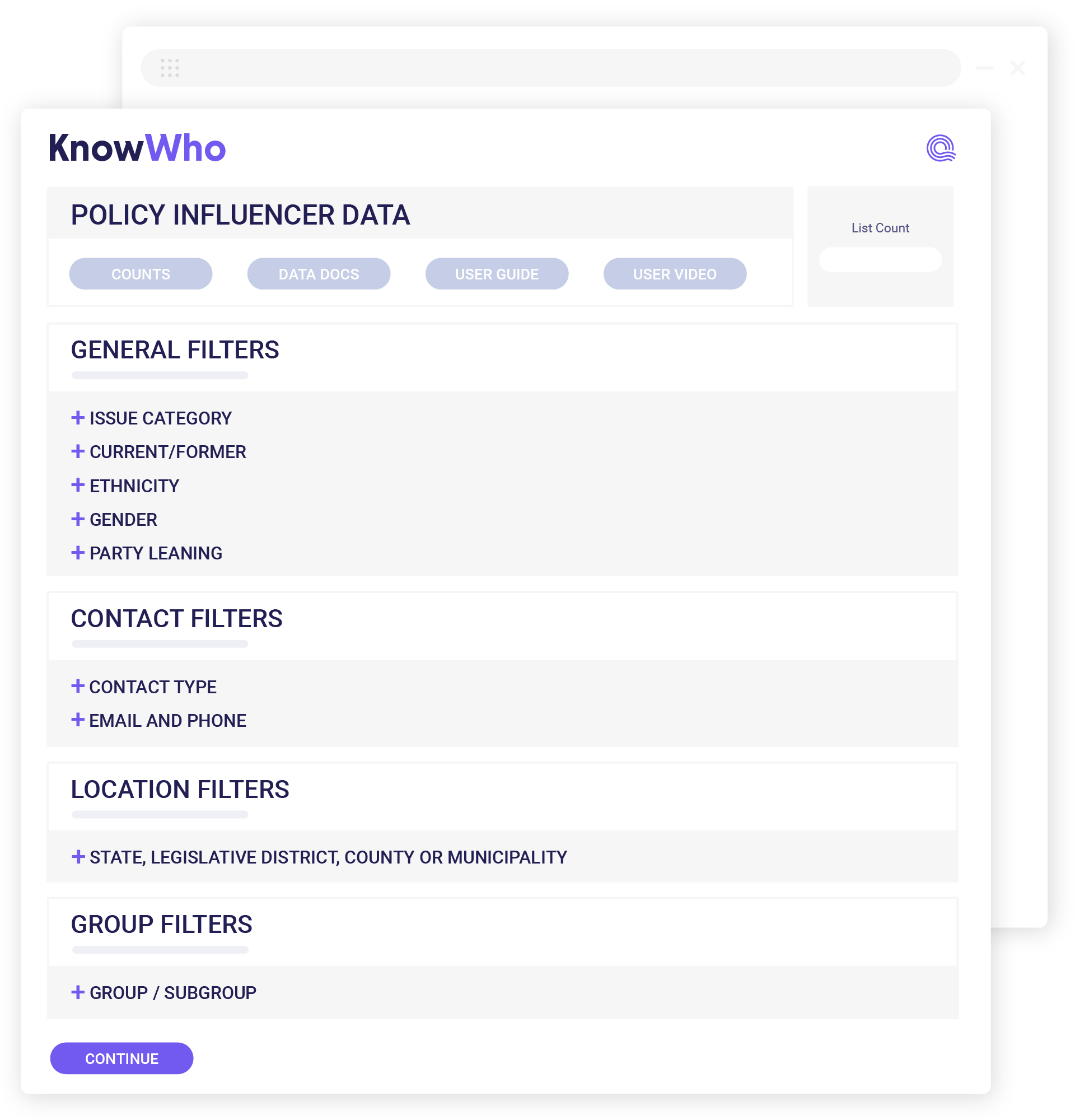 KnowWho Policy Influencer Datafile