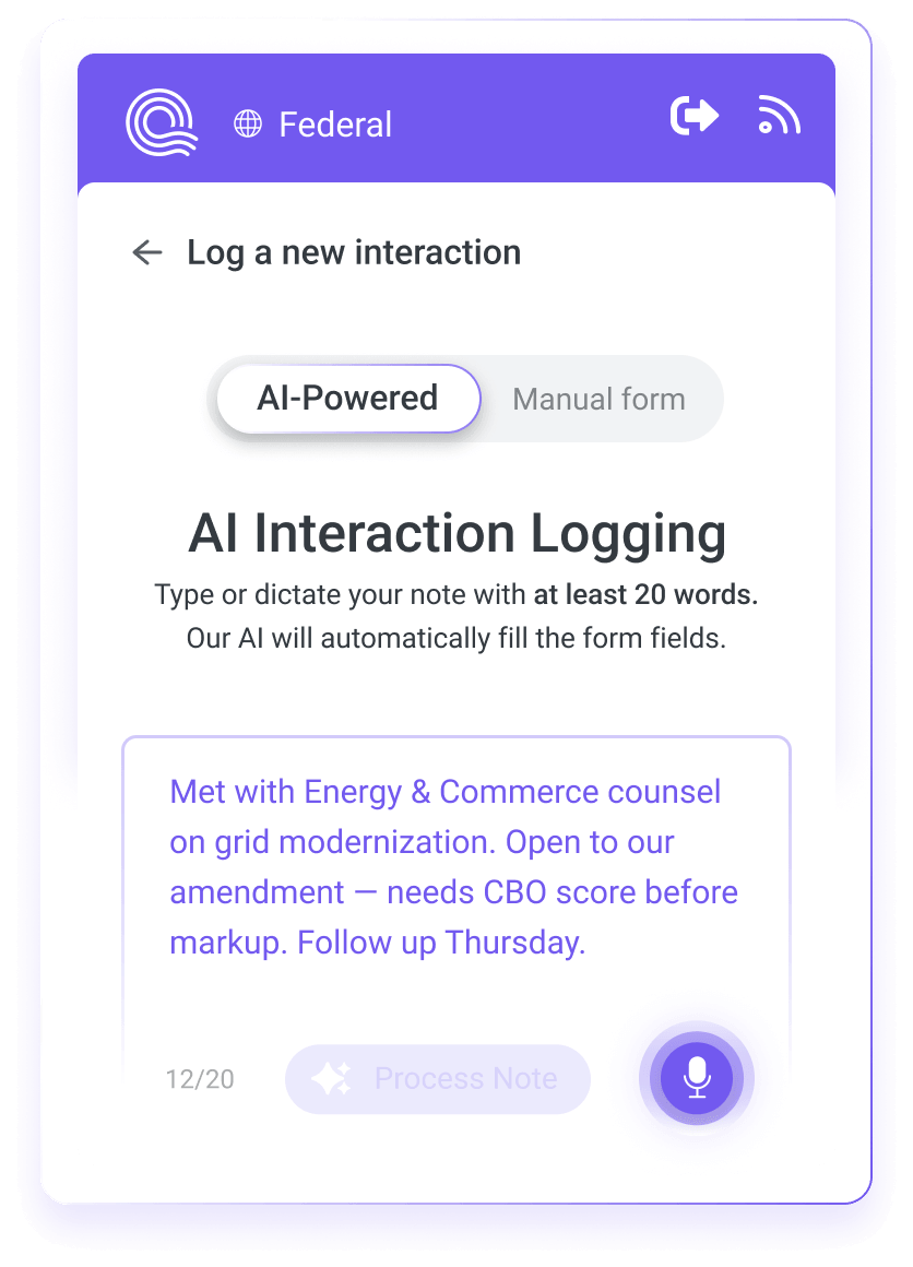 AI Interaction Logging for Government Affairs